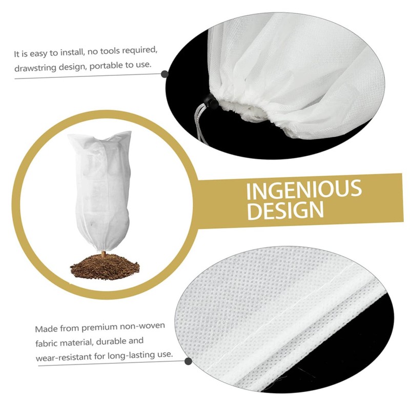 Abaodam 3pcs Winter Plant Covers Drawstring Protection for Potted Flowers