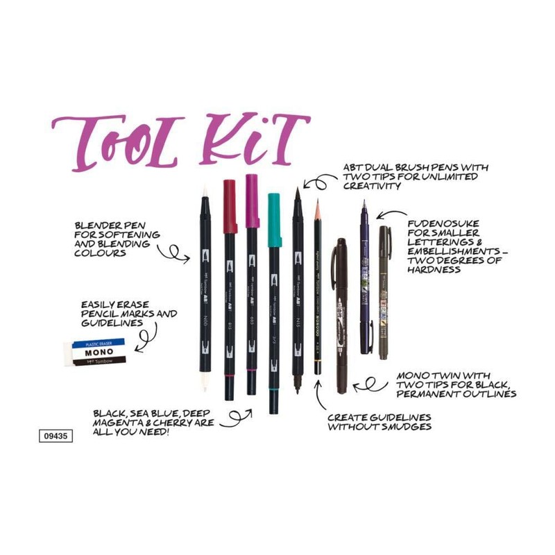 Tombow LS-AVD Advanced Lettering Set, Black