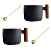 2.3 Oz Small Coffee Cups Tea Cup Spoons Set, Ceramic