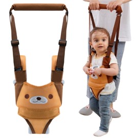 Baby Walking Harness, Handheld Kids Walker Helper, 2024 New Upgrade Breathable and Adjustable Toddler Infant Walker Harness Assistant Belt with Instructions for 7-24 Month (Breathable Yellow Bear)