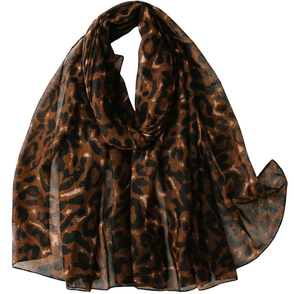 FAIRYGATE Leopard Print Gifts Scarf Polyester Scarves with Patterns Intricate