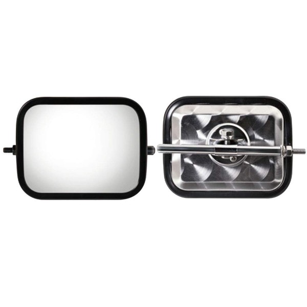 Shinjei Bussan FB-18CU Road View Mirror (Square Flat Surface), Round Rod Type Scale Pattern [Plated/Black 180x140]
