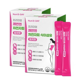 Nutri D Day Premium Kwaebyeonen Psyllium Husk Dietary Fiber Peach Flavor 8g×30 Packets 2pcs Bowel Activity 2pcs / 뉴트리디데이 프리미엄 쾌변엔 차전자피 식이섬유 피치맛 8g×30포 2개 배변활동 2개