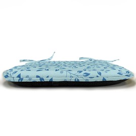 Ambesonne Leaves Chair Seating Cushion, Ornate Silhouette Leafy Items Berries Rustic Country Life Inspirations, Anti-Slip Seat Padding for Kitchen & Patio, 16"x16", Pale Blue