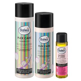 Balea Professional Set of 3 Hair Care for Damaged Hair: Shampoo Plex Care (250 ml) + Conditioner Plex Care (200 ml) + 1 Hair Oil Elixir Glossy Long Intensive Care (20 ml), 470 ml