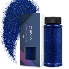 Ceya 3.5oz/ 100g Ultra Fine Glitter Powder Royal Blue Glitter 1/128” 0.008” 0.2mm for Resin Tumbler Jewelry Nail Art Face Body Festival Makeup Scrapbook Wedding Cards Painting Arts