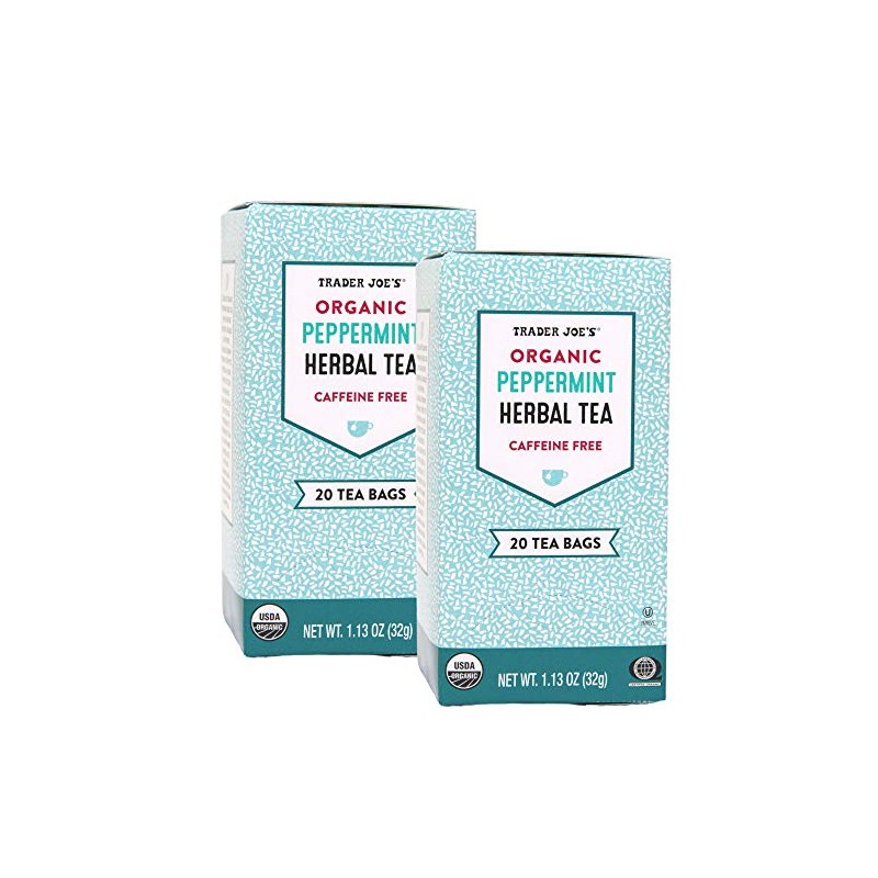 Trader Joes Peppermint Tea Organic -- 40 Tea Bags --