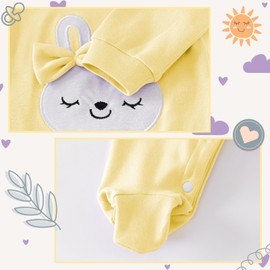 WYTbaby Baby Romper Girls Newborn Baby Clothing Girls Cotton Long Sleeve Bodysuit Overalls 3-6 Months