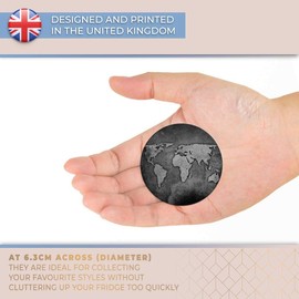 Destination Vinyl ltd Magnet for Refrigerator, Fridge BW - World Map Earth Travel Fun for Office, Cabinet and Whiteboard, Magnetic Stickers, 39592