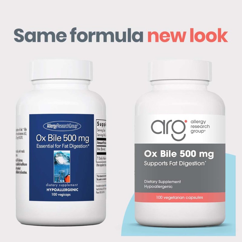 Allergy Research Group Ox Bile 500mg - Ox Bile Supplements