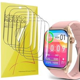 Compatible with SOUYIE Smartwatch Screen Protector, Lamshaw Full Coverage TPU Clear Film Compatible with SOUYIE T98 Smartwatch 2024-2.04 Inches (TPU-6 Pack)