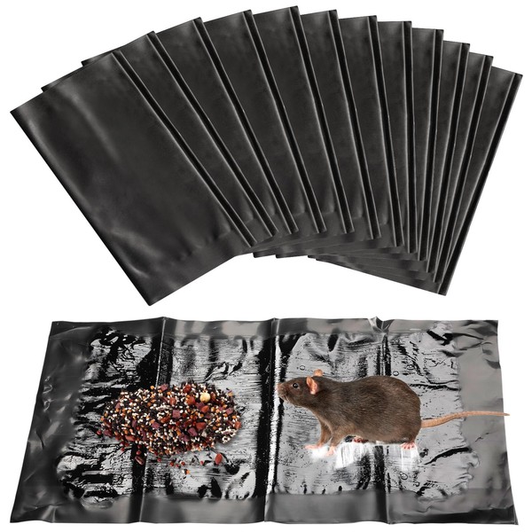Qualirey 12 Pcs Large Sticky Mouse Glue Traps 11.8 x