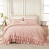 Andency Blush California King Comforter Set(104x96Inch), 3 Pieces Farmhouse Shabby