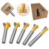 Gasea 5pcs 1/4" Shank Handle T-Slot Cutter Router Bit T-Track