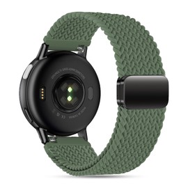 EverAct 22mm Magnetic Braided Watch Band Compatible with Garmin Venu 3 45mm Watch Band/Venu 2/Vivoactive 4/Forerunner 265/255/255 Music,Quick Release Elastic Nylon Soft Sport Stretchy Strap for Women