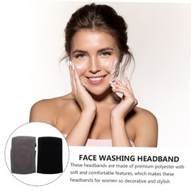 Minkissy 2pcs Face Wash Headband for Curly Thick Hair Spa Headband Hair Band Decor
