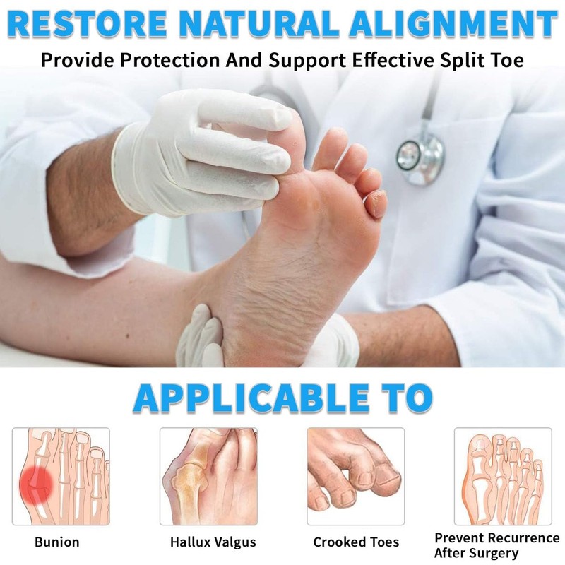 YIQFOCA足指サポーター フットサポーター 保護パッド 左右セット 靴が履ける 足指広げる薄型 フット装着簡単足指 広げる シリコンパッド内蔵男女兼用