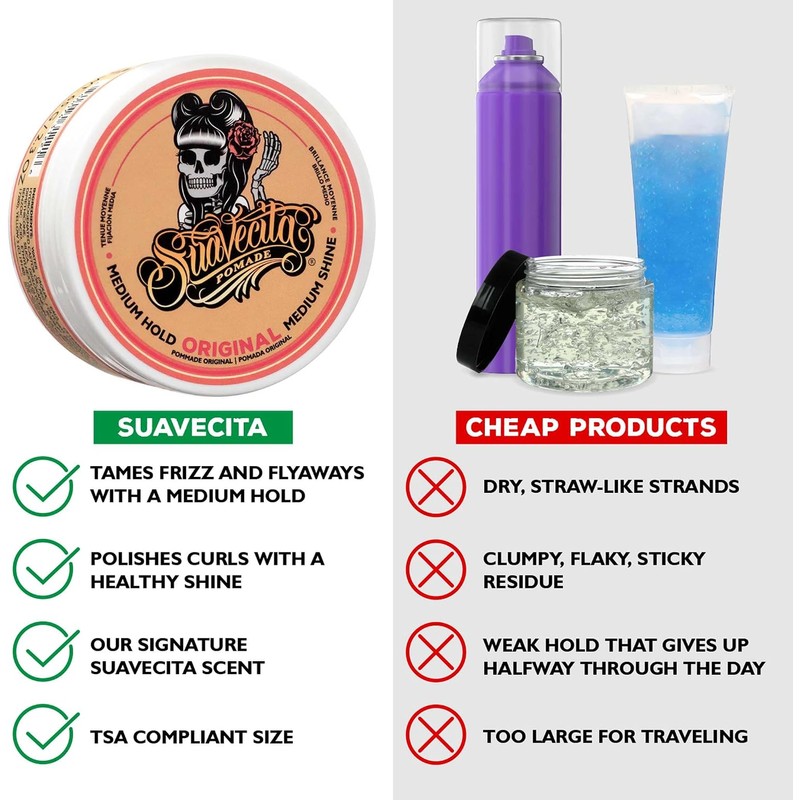 Suavecito Pomade Suavecita Cera para Mujer de Fijacion Media Brillo