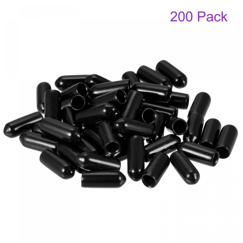 sourcing map 200 Pack 4mm ID Black Screw Thread Protectors