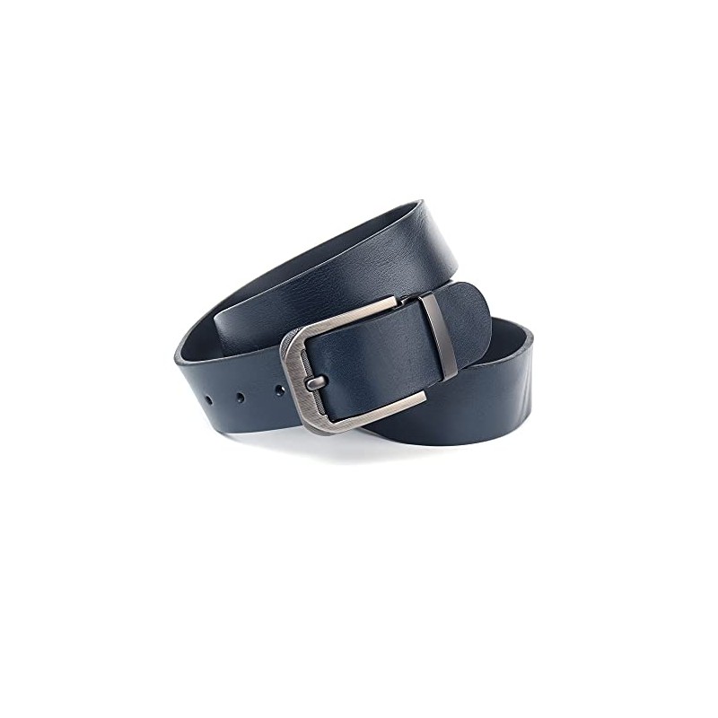Anthoni Crown Unisex Leather Belt, darkblue