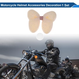 HEROFFIX Motorcycle Helmet Accessories Decoration Pearl Bow for Motorcycle Bicycle Skiing Helmets Pink Plush Sticker 1 Set