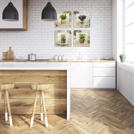 artissimo PE6333-PA Decorative Panel Decorative Panel Approx. 30 x 30 cm, Herbs: Lavender, Picture, Wall Picture, Poster on Decopanel, Kitchen, Kitchen Picture, Herb Pots