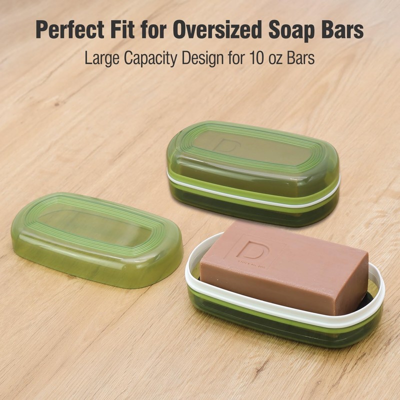Shampoo Bar Holder Travel Case, Large Soap Holder for 10
