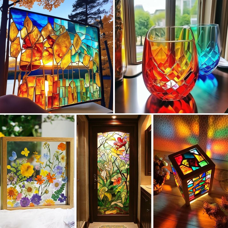 Glass Paints for Glass Painting,Transparent Glass Paint 30ml,12 Color