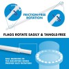 G128 5 Feet Tangle Free Spinning Flagpole (White) American Flag