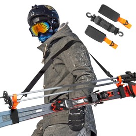 SGQTZDZQ Ski Straps, Easy to Use Ski Ties for Effortless Gear Transportation, Compact and Adjustable Ski Straps for Carrying (Orange)