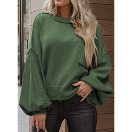 Dokotoo Sweaters for Women 2025 Trendy Ladies Sweaters Fall Winter Oversized Sweater Womens Fashion Womens Fall Fashion 2025 Fall Winter Clothes Outfits for Women Womens Tops A Green