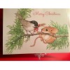 Current Christmas Card Bird And Mouse Unused+env