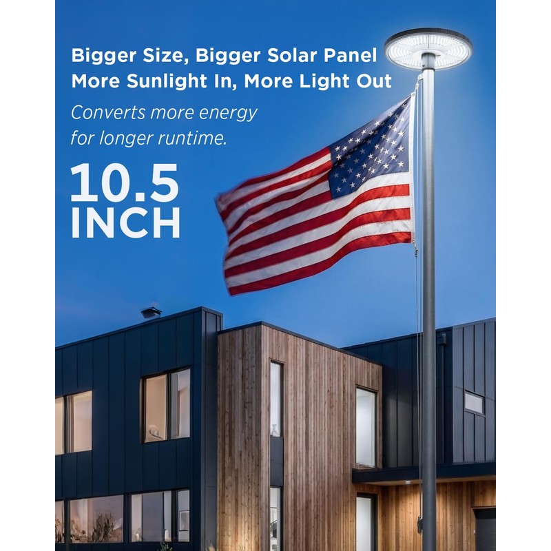 Flagpole Light Solar Powered, 360 LED Ultra Bright Flag Light