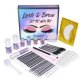 Kit Rizador De Pestañas + Laminado Cejas Con Queratina Tinte