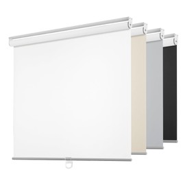 ChrisDowa Cordless Free-Stop100% Blackout Blinds for Windows, Roller Windows Shades with Thermal Insulated, UV Protection Fabric for Living Room, Office and Home. Easy to Install.White,60" W X 72" H
