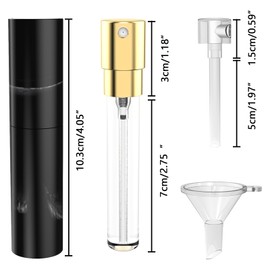 Vitog 10ml Travel Perfume Bottle Refillable - Atomizer Perfume Spray Bottle For Travel Empty Cologne Dispenser Mini Travel Bottle With Funnel,Distributor For Women Men