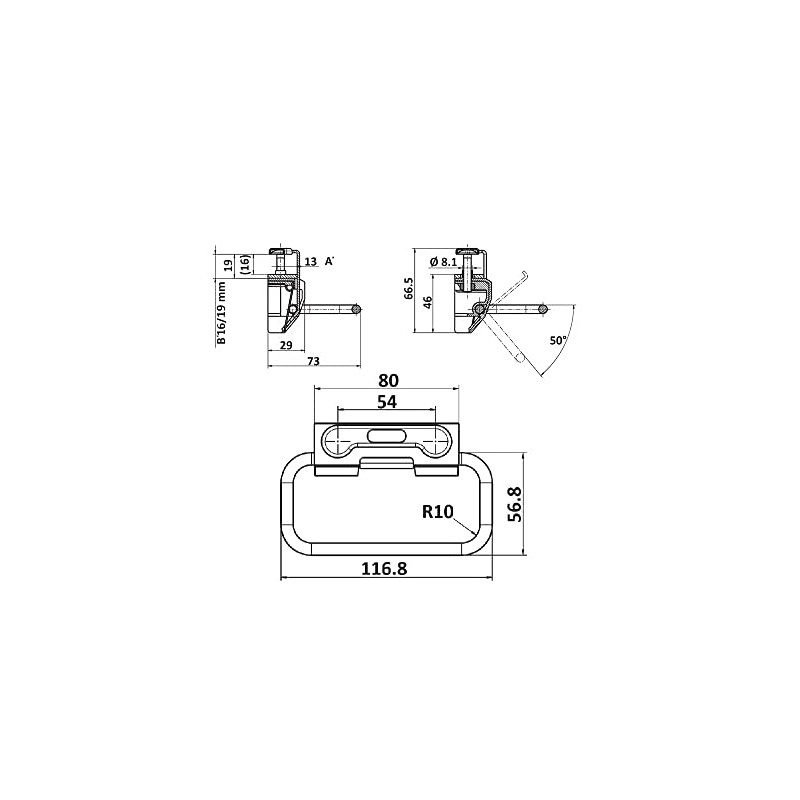 Vauth Sagel Envi Kick Foot Pedal 80046 Pull Out Door