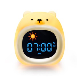 JoyCat White Noise Sound Machine for Sleeping with 9 Colors Night Light, Kids Alarm Clock with 20 Soothing Sounds, White Noise Machine for Bedroom, Baby Sound Machine Adjustable Bright Volume(Bear)