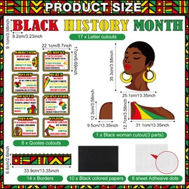 Containlol 42 Pcs Black History Month Bulletin Board Decorations African American Letters Quotes Borders 3D Paper Cutouts Classroom Decorations for African Worthwhile Commemoration School Wall Decor
