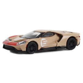 2022 Ford GT Heritage Edition DCD in Gold Metallic Red 1966 24 Hours for Le Mans Ford 1-2-3 Sweep Tribute Diecast Toy