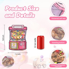 EONSUI 30PCS Plastic Claw Machine Shaped Goodies Bags with Handles for Kids Birthday, Back to School Supplies, Baby Shower, Party, Wedding, Reusable Bulk Gift Wrapper for Candy, Snacks, Chocolate