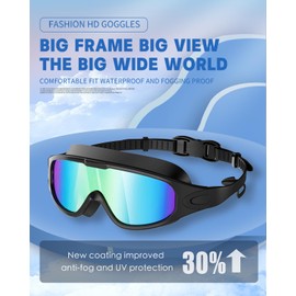 Aby coolswi Swim Goggles, Swimming Goggles No Leaking Full Protection Adult Men Women Youth (Modern)