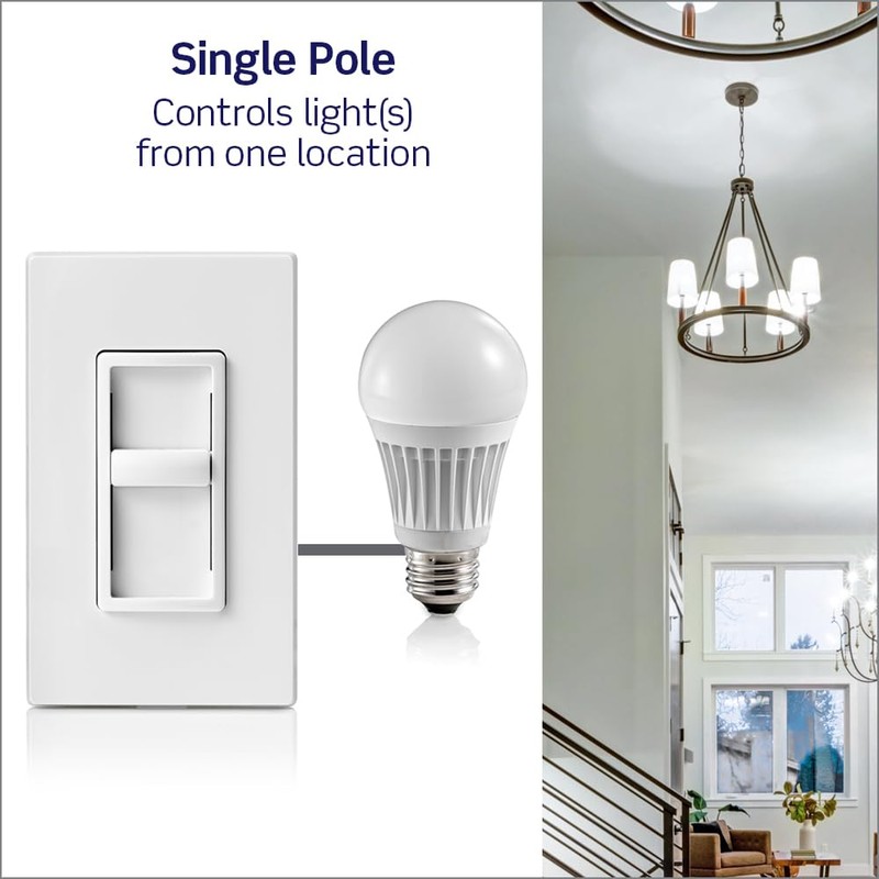 Leviton SureSlide Dimmer Switch for Dimmable LED, Halogen and Incandescent