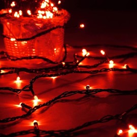 BHCLIGHT 95FT Green Wire 240 LED Christmas String Lights for Outdoor/Indoor, Plug in Christmas Tree Lights with 8 Modes, Outdoor and Indoor String Lights for Easter Decorations Party Wedding (Red)