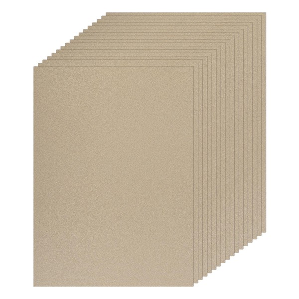 sourcing map 25 Sheet Champagne Gold Glitter Card Stock, 8"x11"