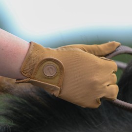 eGlove eQUEST GripPro X-LITE - Lightweight, Breathable, and Grippy - Comfort Mesh Back - Touchscreen Riding Gloves - 2022/23 (Caramel - Plain Cuff, XX-Small)