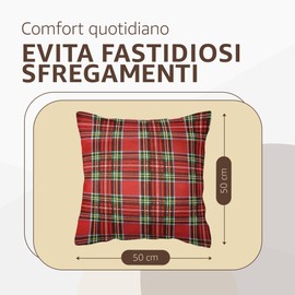 Sonit Christmas Cushion Covers for Sofa 50 x 50 cm 2 Cushion Covers for Christmas Made in Italy Tartan