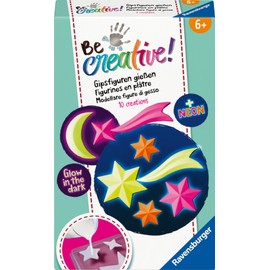 Ravensburger BeCreative 25538 Craft Set Plaster Casting Luminous Stars, DIY Crafts for Children from 6 Years