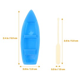 Holibanna 1 Set Decor Miniature Doll House Ornament Mini Boat with Paddle Miniature Beach Boats Miniature Life Ring Miniature Beach Figurines Miniature Boats