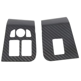 Daeiclru Real Carbon Fiber Window Lift Switch Cover Compatible with Jaguar F-Type 2013-2022, Window Lift Switch Panel Decoration Frame Trim Cover (Black)